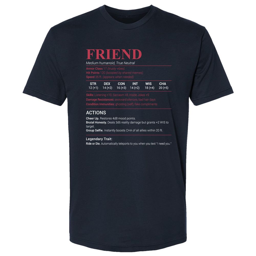 Friend Stats Premium Unisex T-Shirt - Midnight Navy - 2