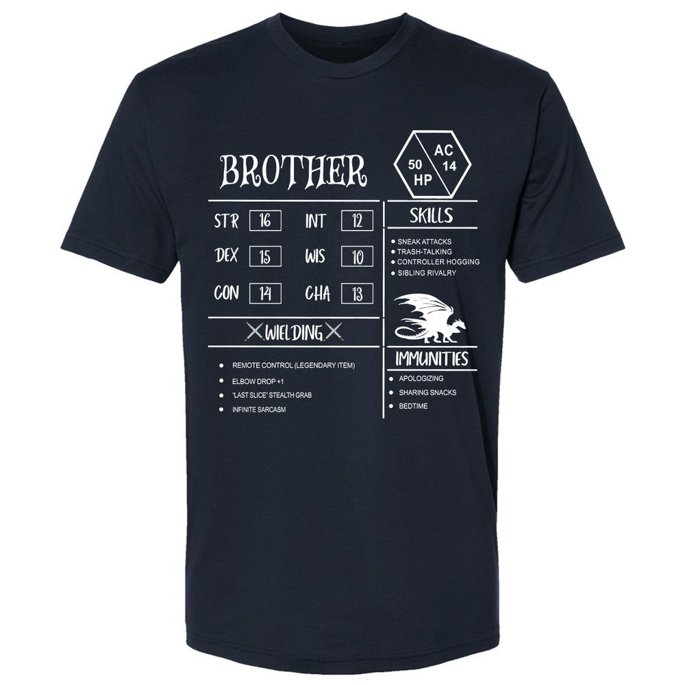 Brother Stats Premium Unisex T-Shirt - Midnight Navy - 2