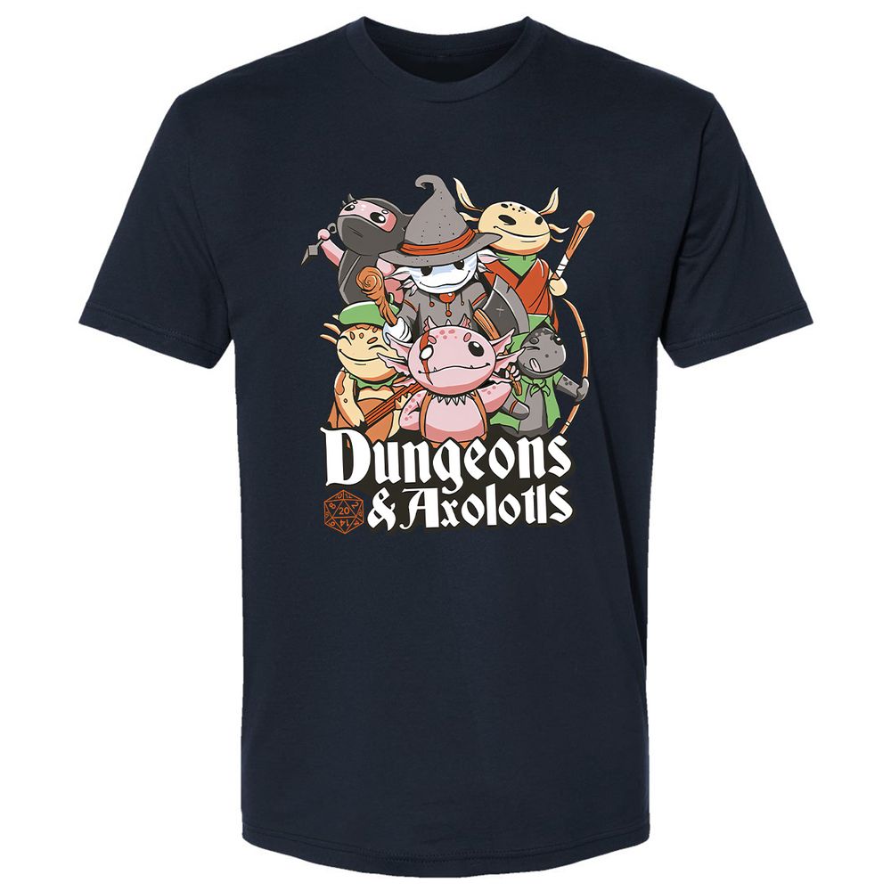 Dungeons And Axolotls Premium Unisex T-Shirt - Midnight Navy - 2