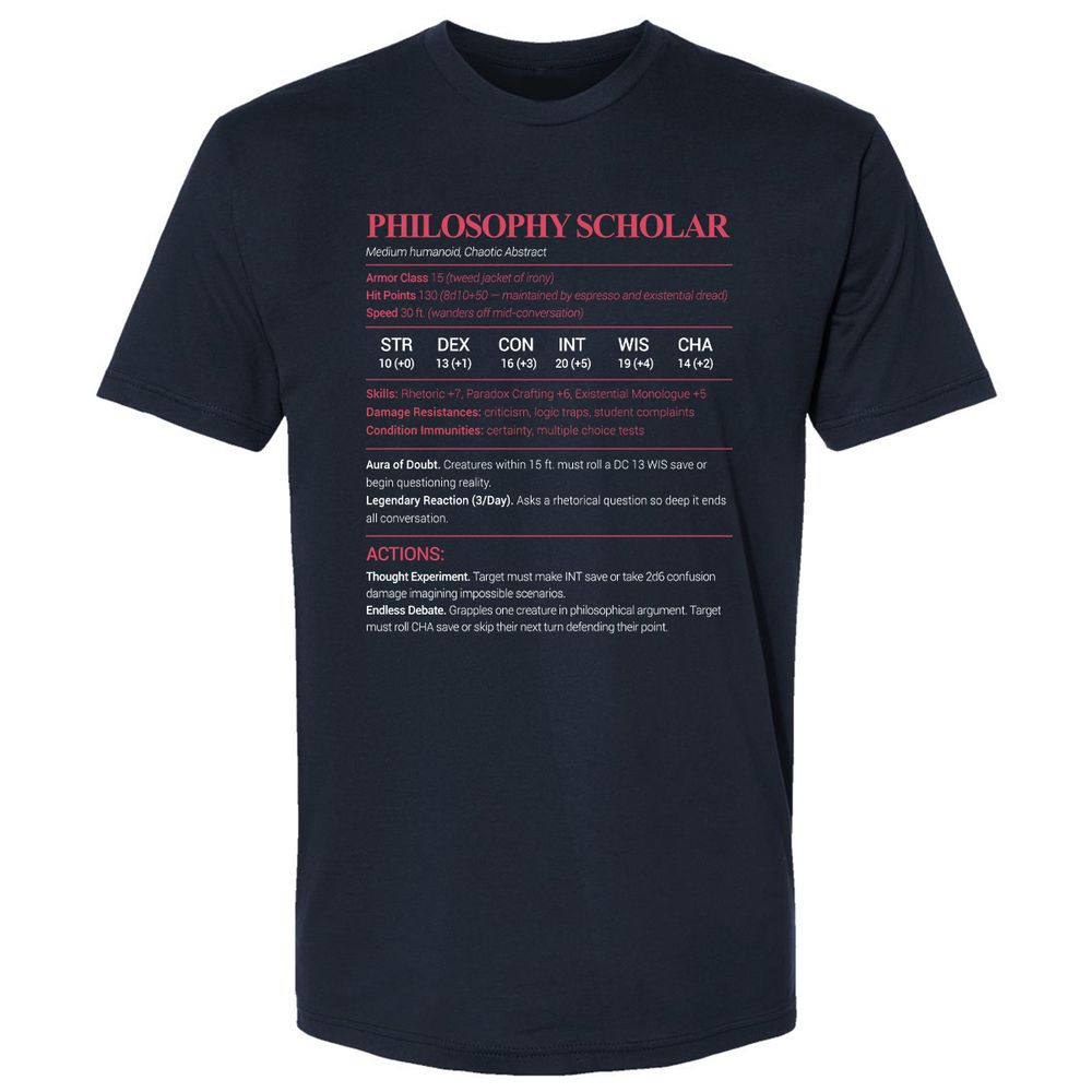 Philosophy Scholar Premium Unisex T-Shirt - Midnight Navy - 2