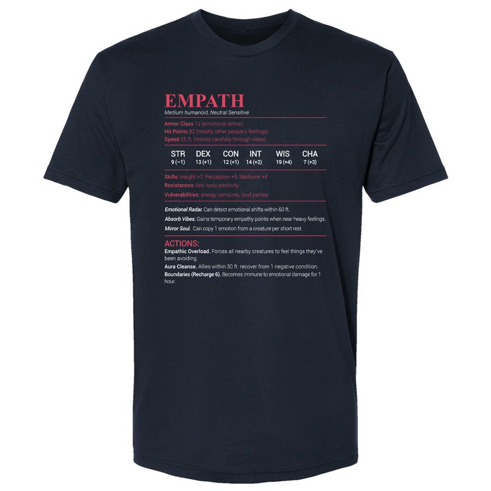 Empath Stats Premium Unisex T-Shirt - Midnight Navy - 2