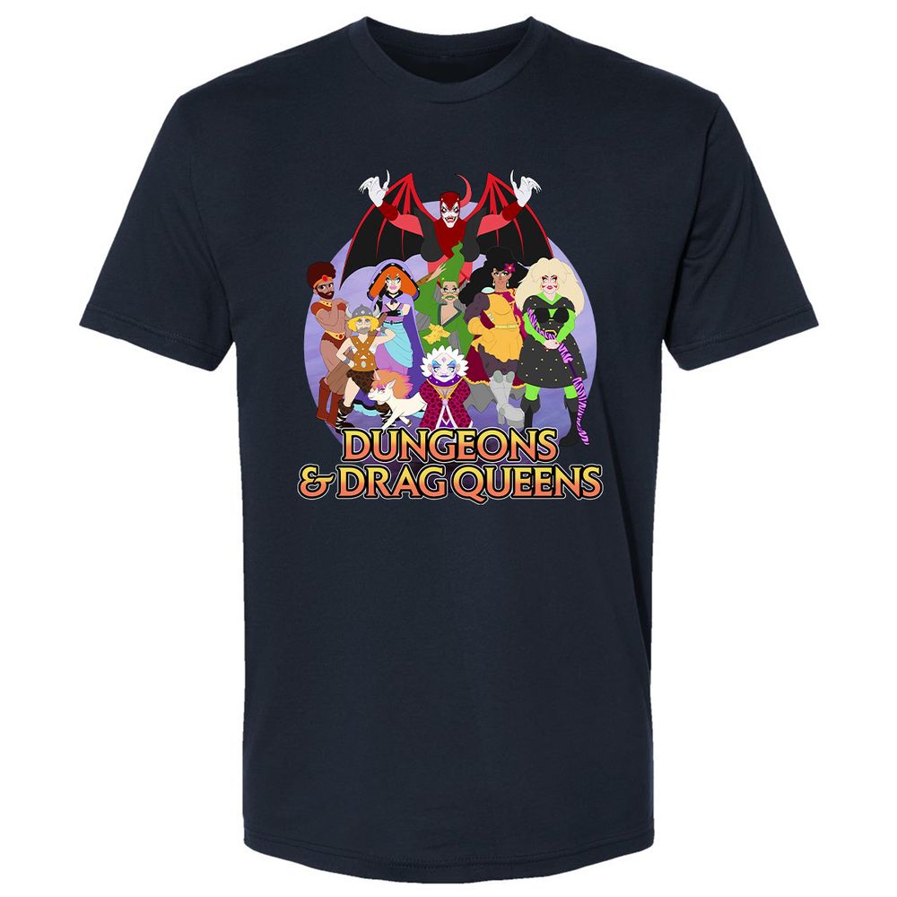 Dungeons n Drag Queens Cartoon Premium Unisex T-Shirt - Midnight Navy - 2