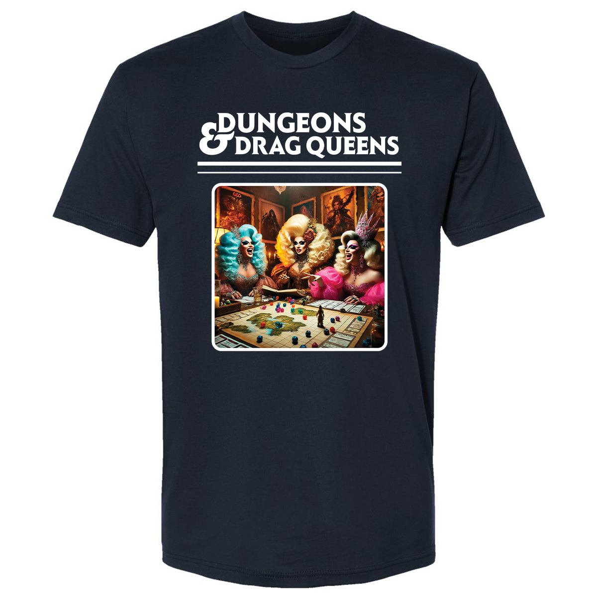 Dungeons & Drag Queens Premium Unisex T-Shirt - Midnight Navy - 2