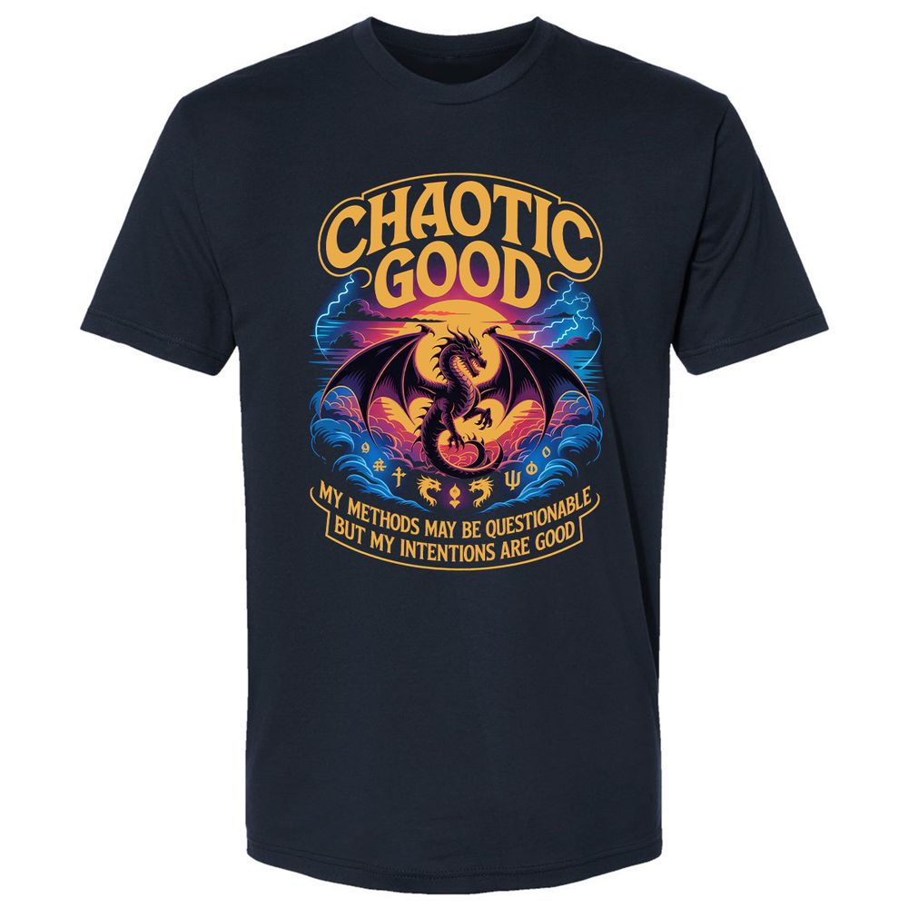 Chaotic Good Premium Unisex T-Shirt - Midnight Navy - 2