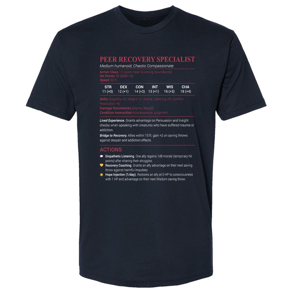 Peer Recovery Specialist Premium Unisex T-Shirt - Midnight Navy - 2