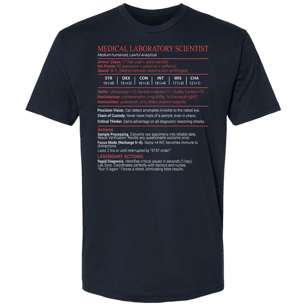 Medical Laboratory Scientist Stats Block - Midnight Navy - 2