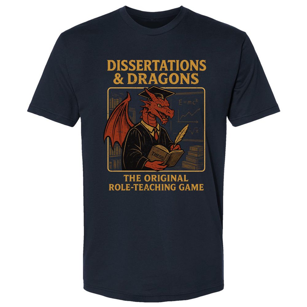Disserations & Dragons Premium Unisex T-Shirt - Midnight Navy - 2