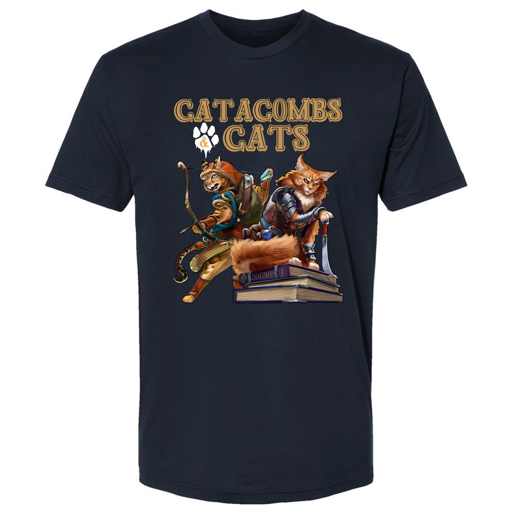 Catacombs & Cats Premium Unisex T-Shirt - Midnight Navy - 2