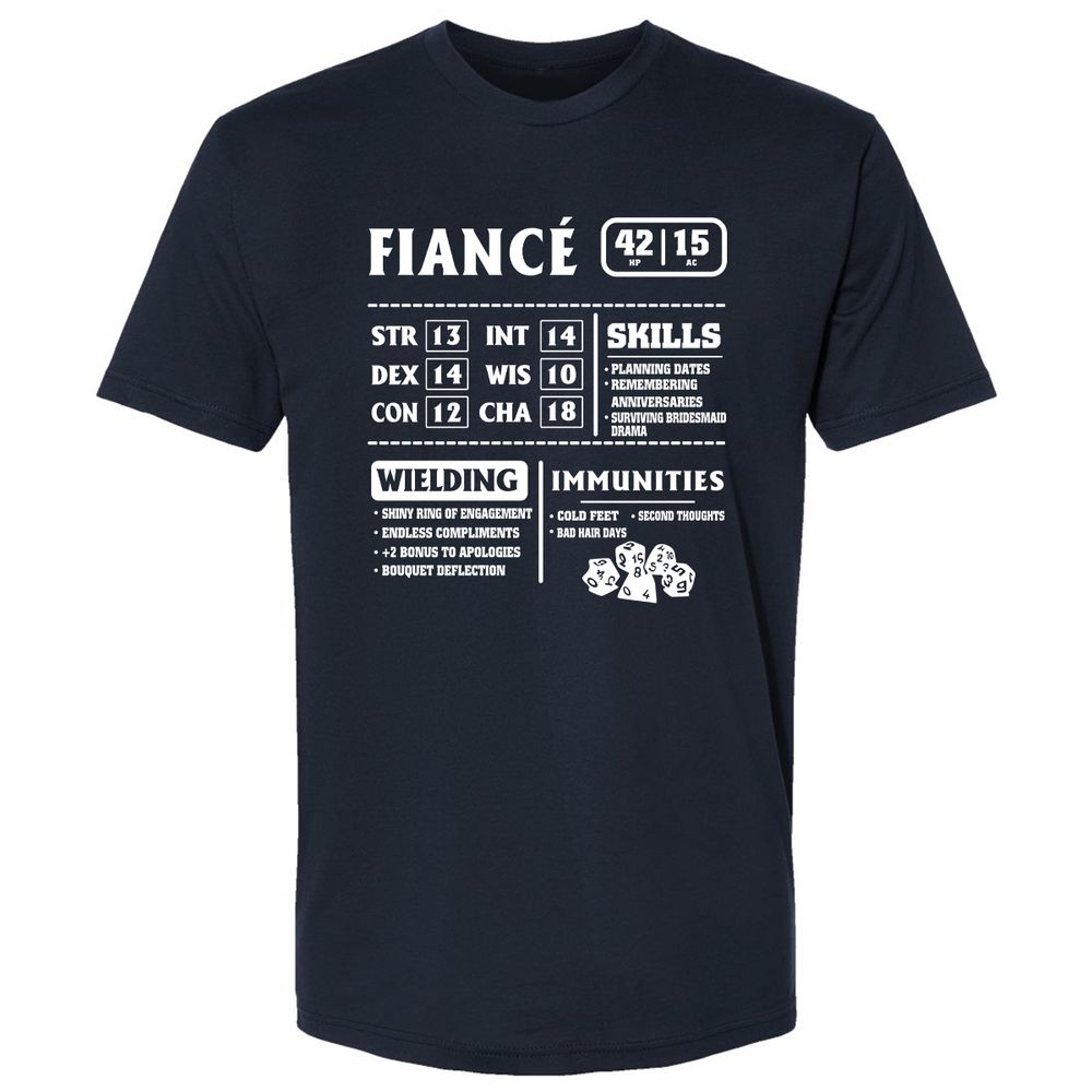 Fiance Stats Premium Unisex T-Shirt - Midnight Navy - 2