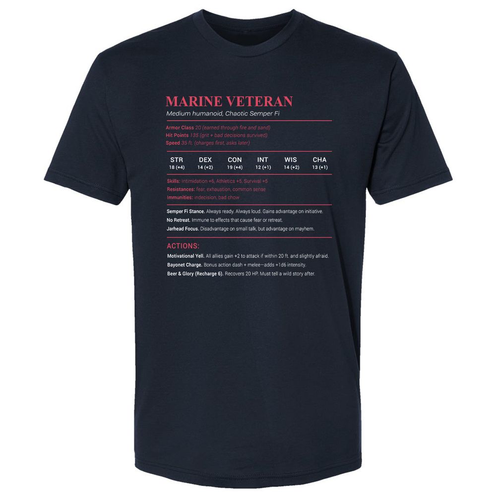Marine Veteran Premium Unisex T-Shirt - Midnight Navy - 2