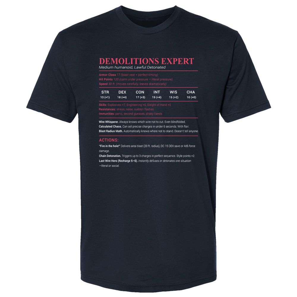 DEMOLITIONS EXPERT Premium Unisex T-Shirt - Midnight Navy - 2