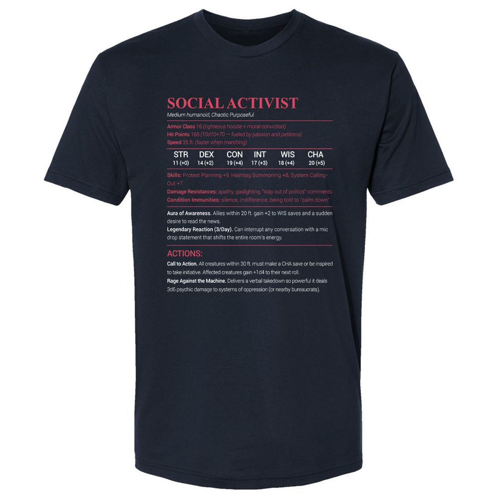 Social Activist Premium Unisex T-Shirt - Midnight Navy - 2