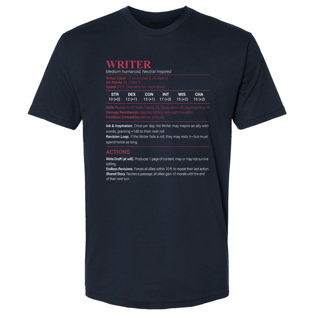 Writer Premium Unisex T-Shirt - Midnight Navy - 2