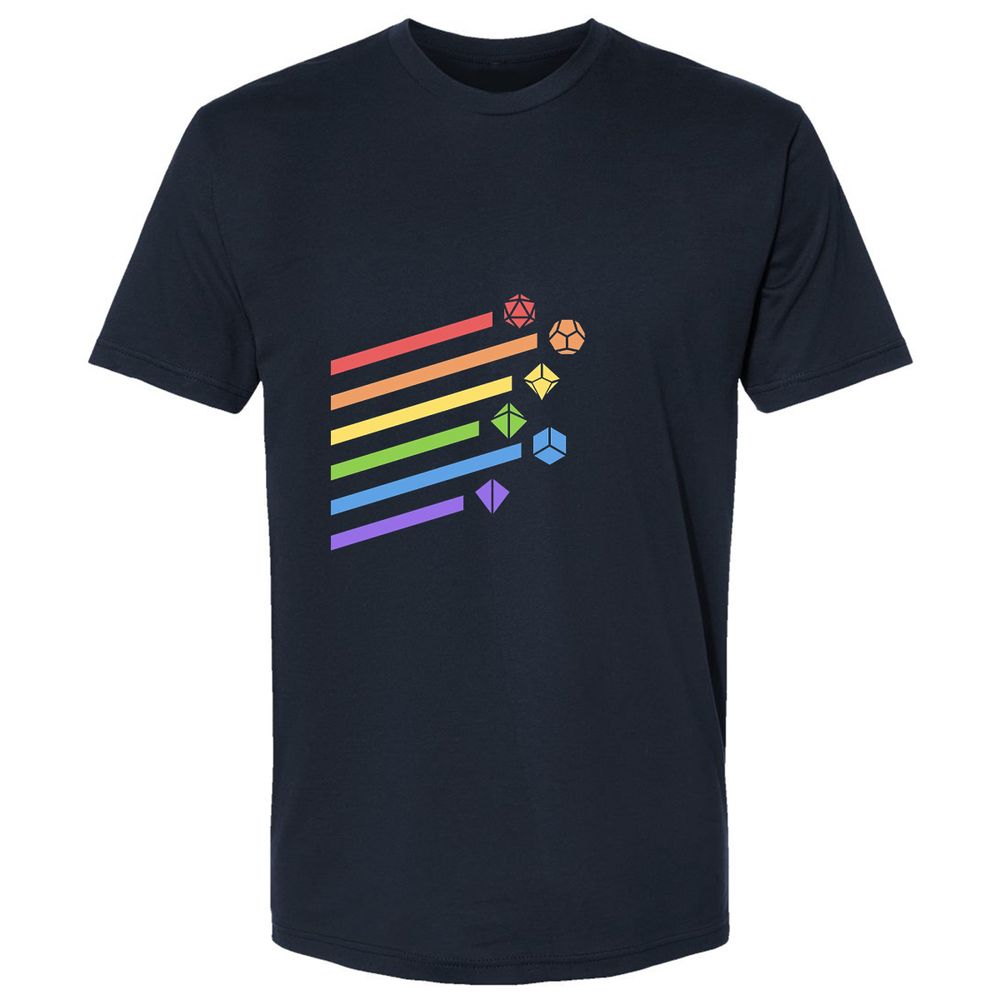 Rainbow Dice Set Premium Unisex T-Shirt - Midnight Navy - 2