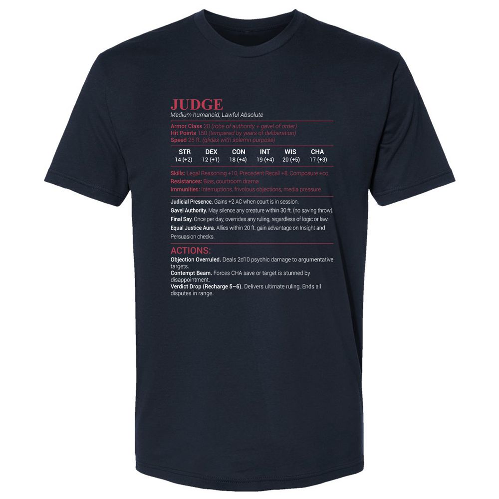 Judge Stats Premium Unisex T-Shirt - Midnight Navy - 2
