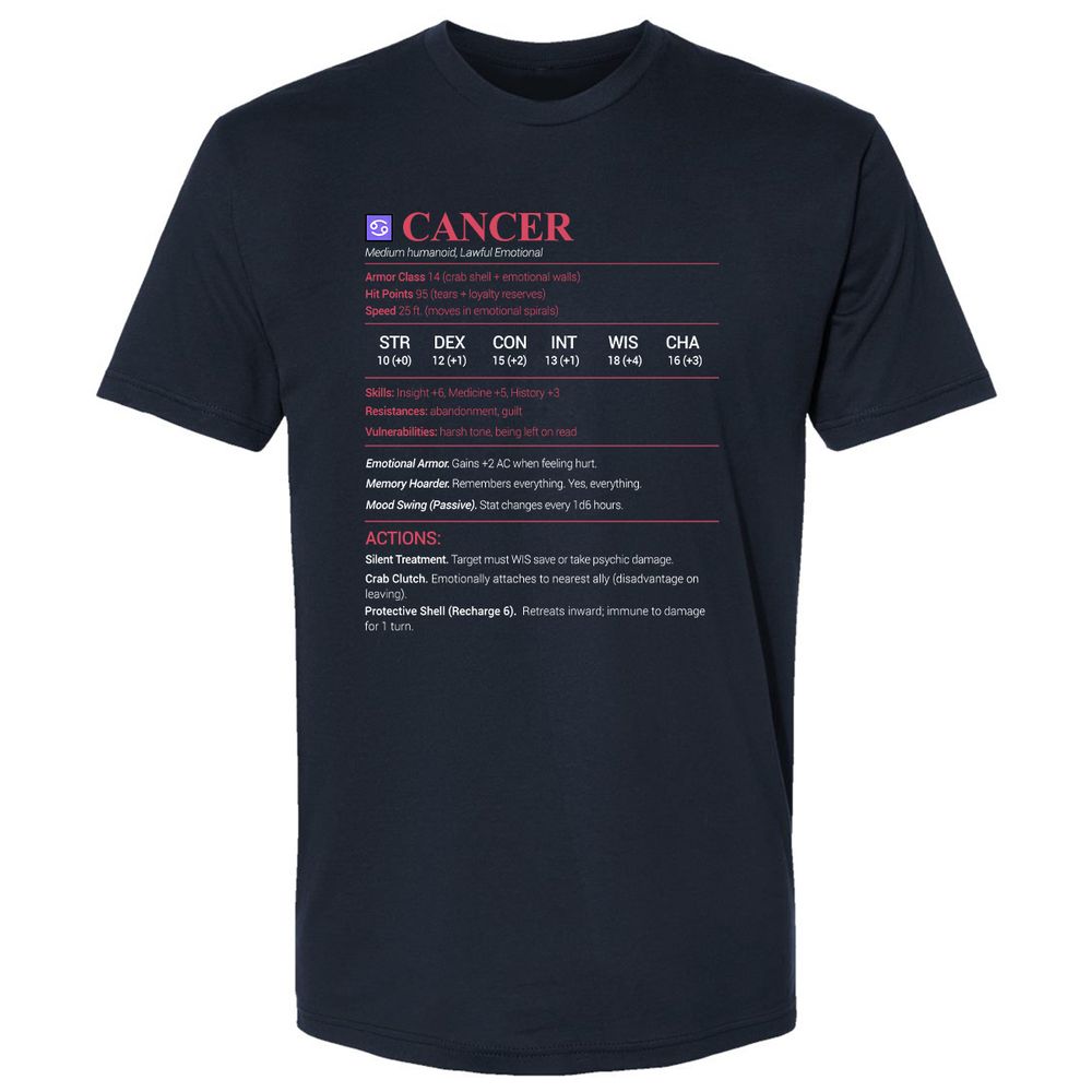 Cancer Stats Premium Unisex T-Shirt - Midnight Navy - 2