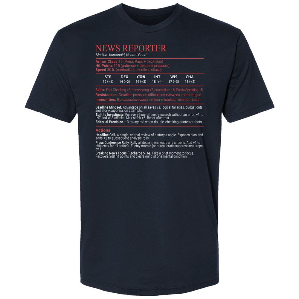 News Reporter Stats Block - Midnight Navy - 2