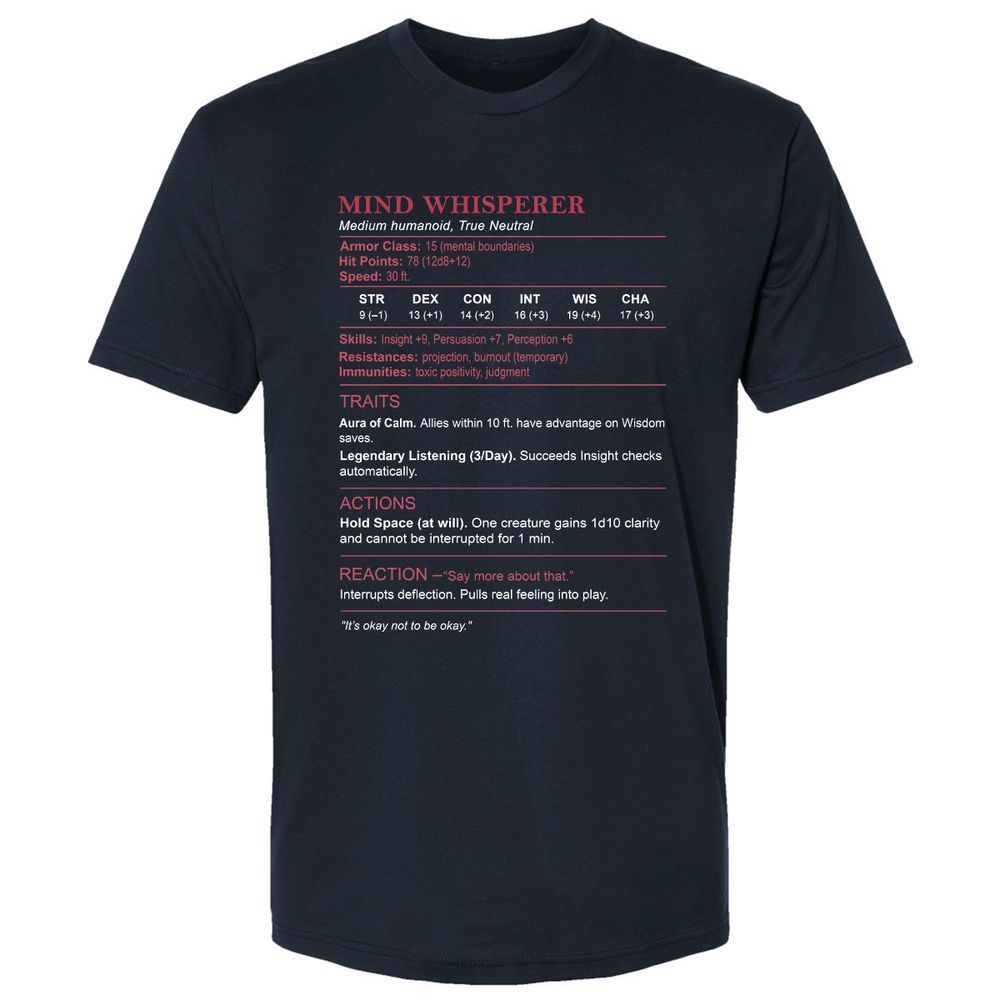 Therapist Stats Premium Unisex T-Shirt - Midnight Navy - 2