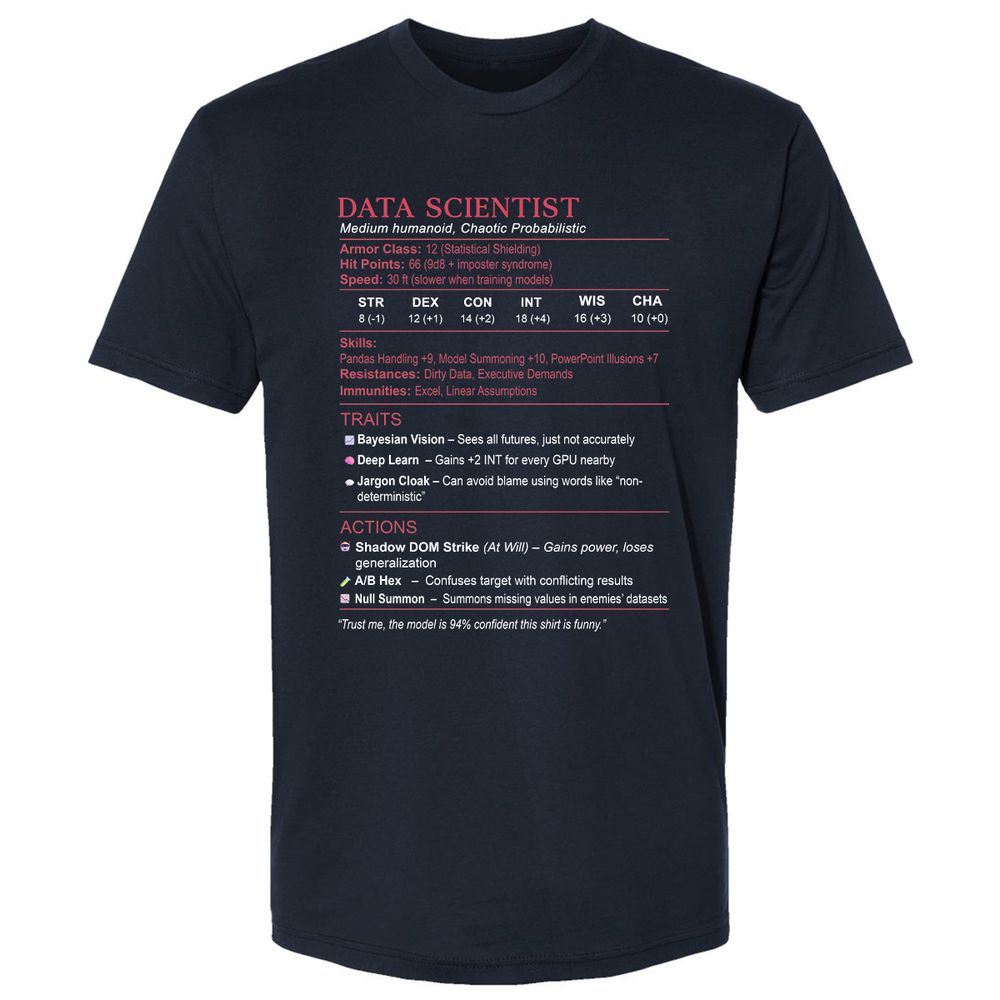 Data Scientist Stats Premium Unisex T-Shirt - Midnight Navy - 2