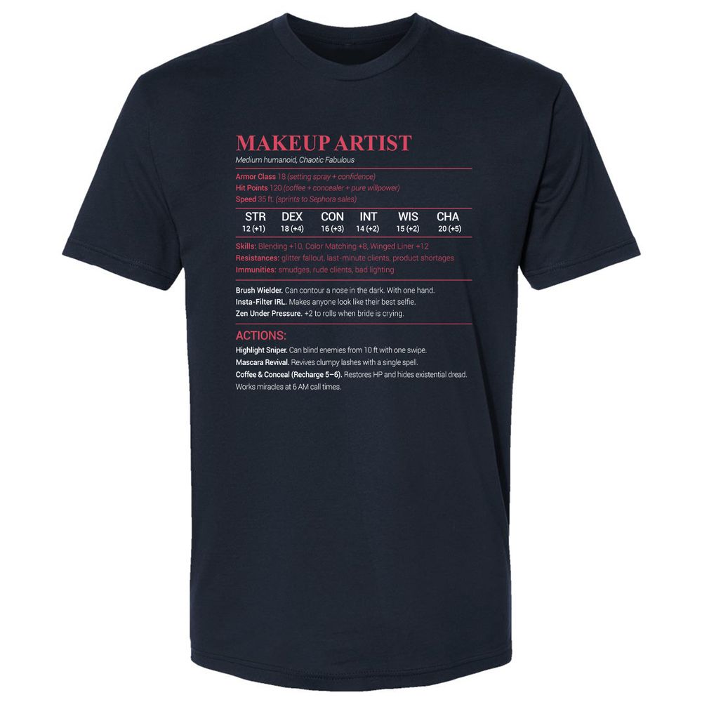 Makeup Artist Premium Unisex T-Shirt - Midnight Navy - 2