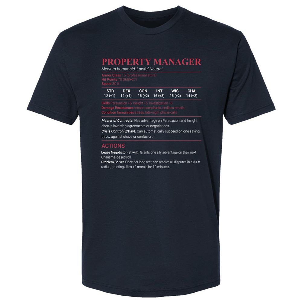 Property Manager Premium Unisex T-Shirt - Midnight Navy - 2