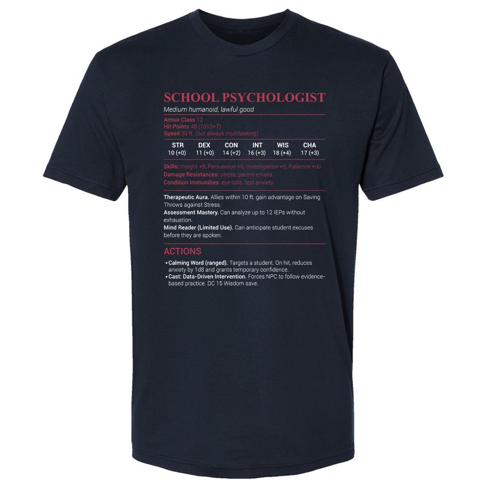 School Psychologist Premium Unisex T-Shirt - Midnight Navy - 2