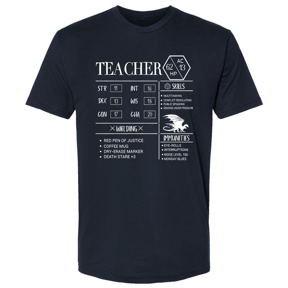 Teacher New Premium Unisex T-Shirt - Midnight Navy - 2