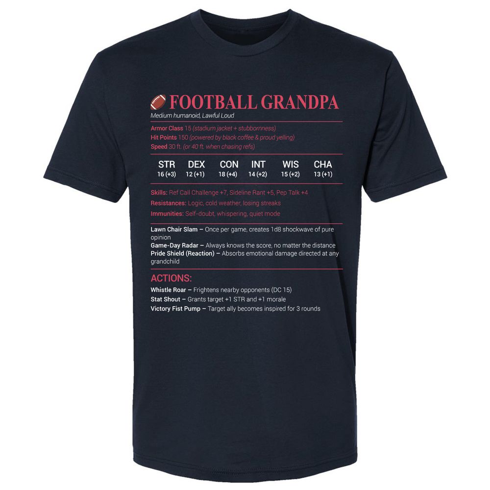 Football Grandpa Premium Unisex T-Shirt - Midnight Navy - 2