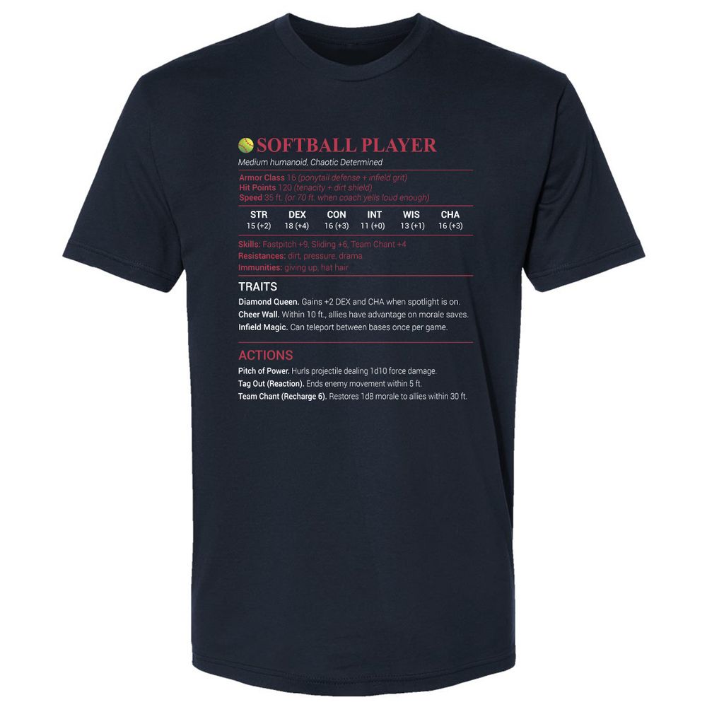 Softball Player Premium Unisex T-Shirt - Midnight Navy - 2