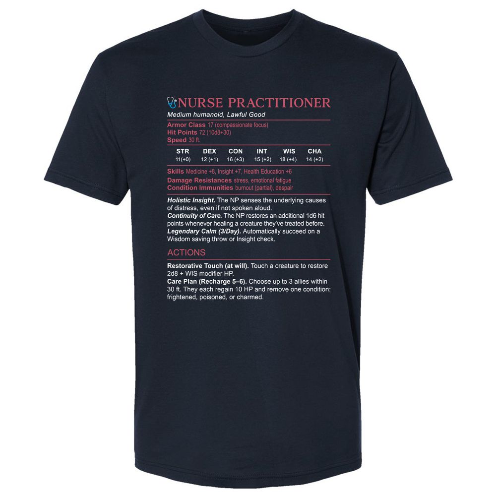 Nurse Practitioner Stats Premium Unisex T-Shirt - Midnight Navy - 2