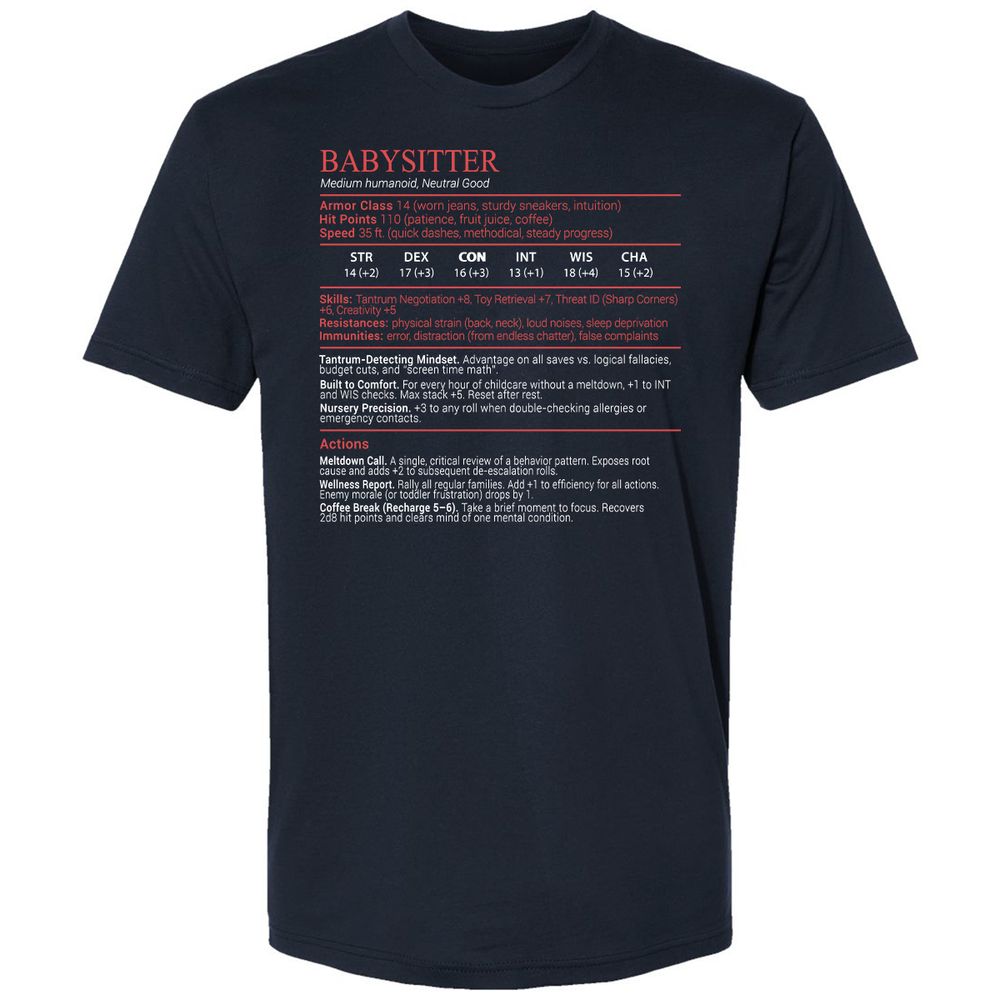 Baby Sitter Stats Block - Midnight Navy - 2