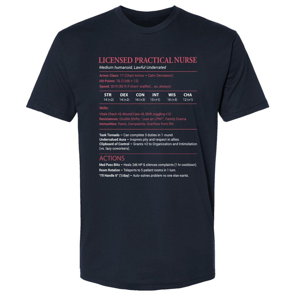 Licensed Practical Nurse LPN Premium Unisex T-Shirt - Midnight Navy - 2
