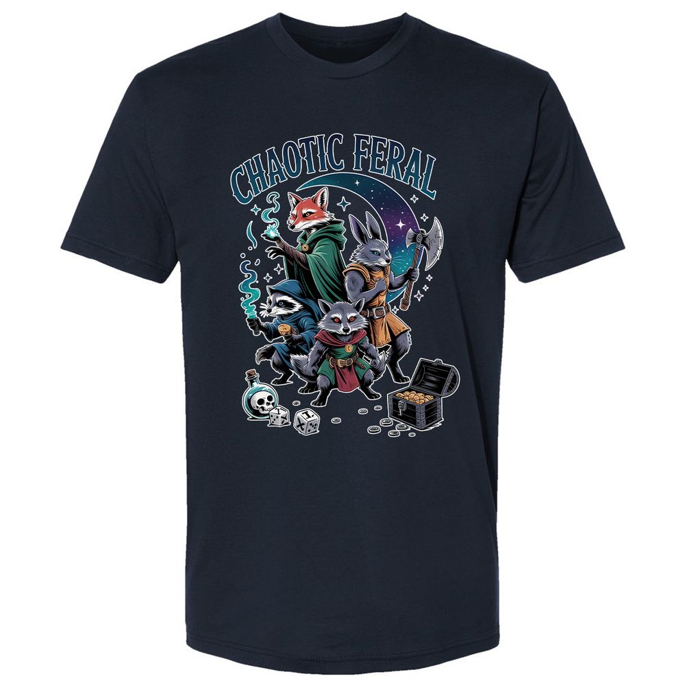 Chaotic Feral Premium Unisex T-Shirt - Midnight Navy - 2