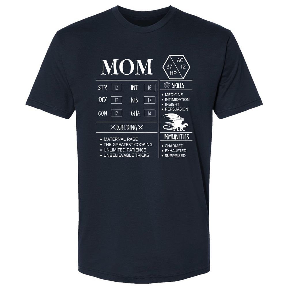 Mom Stats 2 Premium Unisex T-Shirt - Midnight Navy - 2