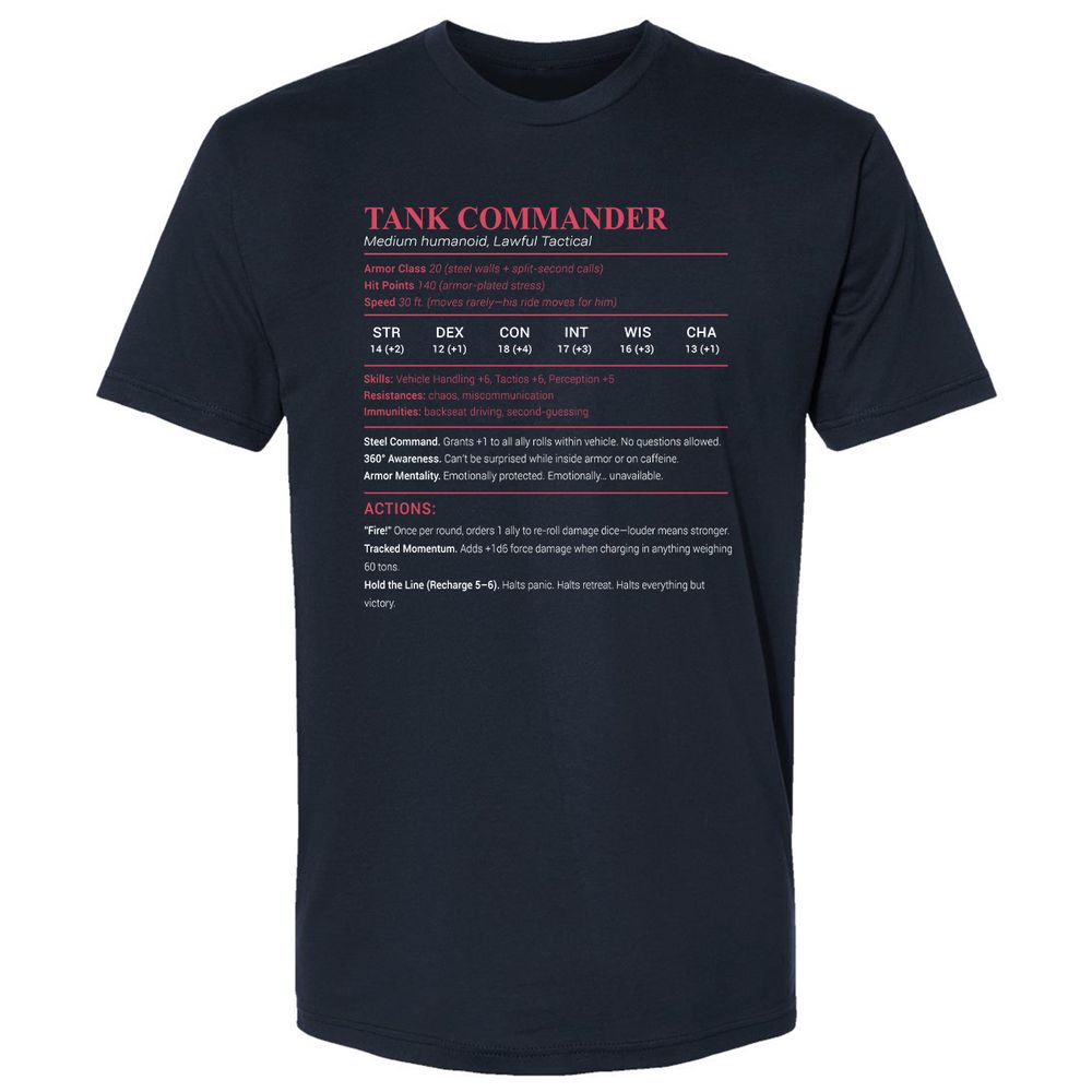 Tank Commander Premium Unisex T-Shirt - Midnight Navy - 2