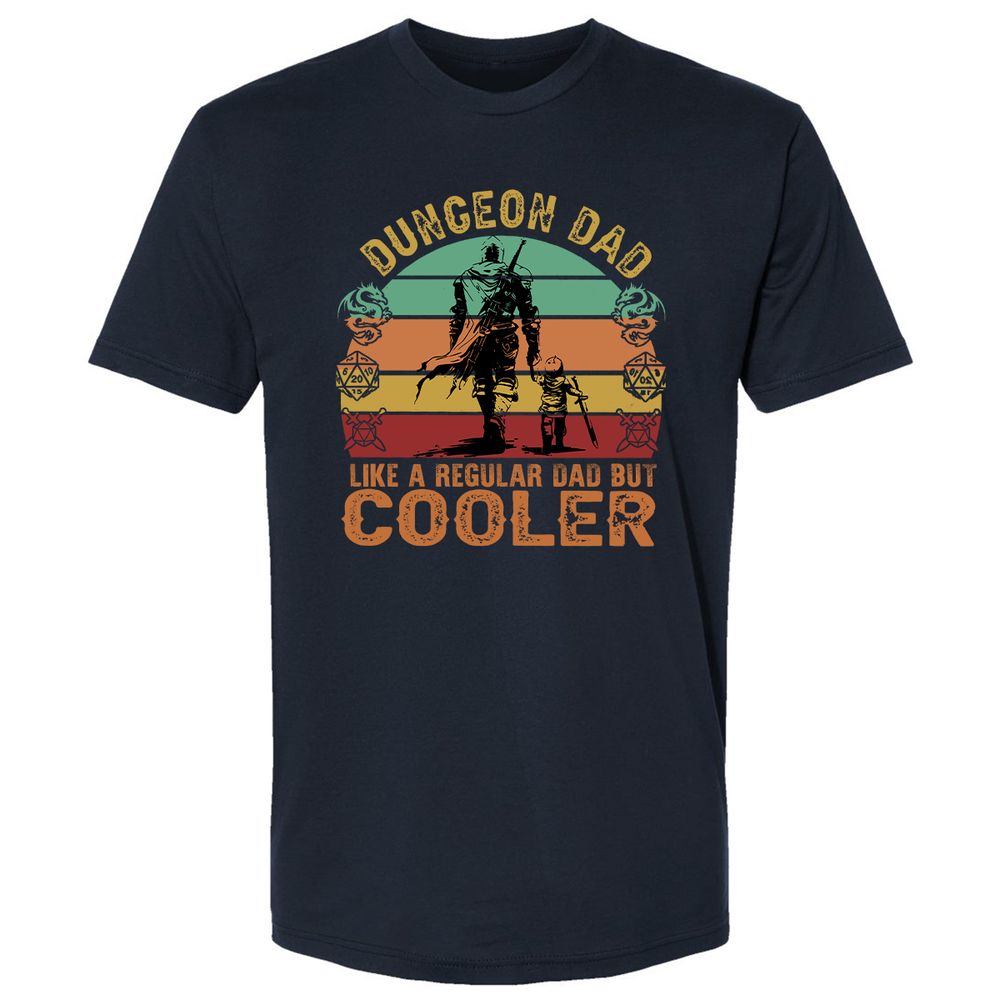 Dungeon Dad Like A Regular Dad Premium Unisex T-Shirt - Midnight Navy - 2