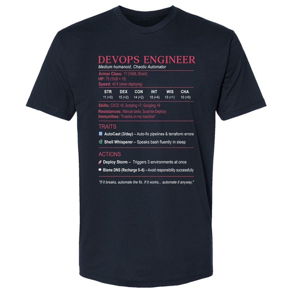 DevOps Engineer Stats Premium Unisex T-Shirt - Midnight Navy - 2