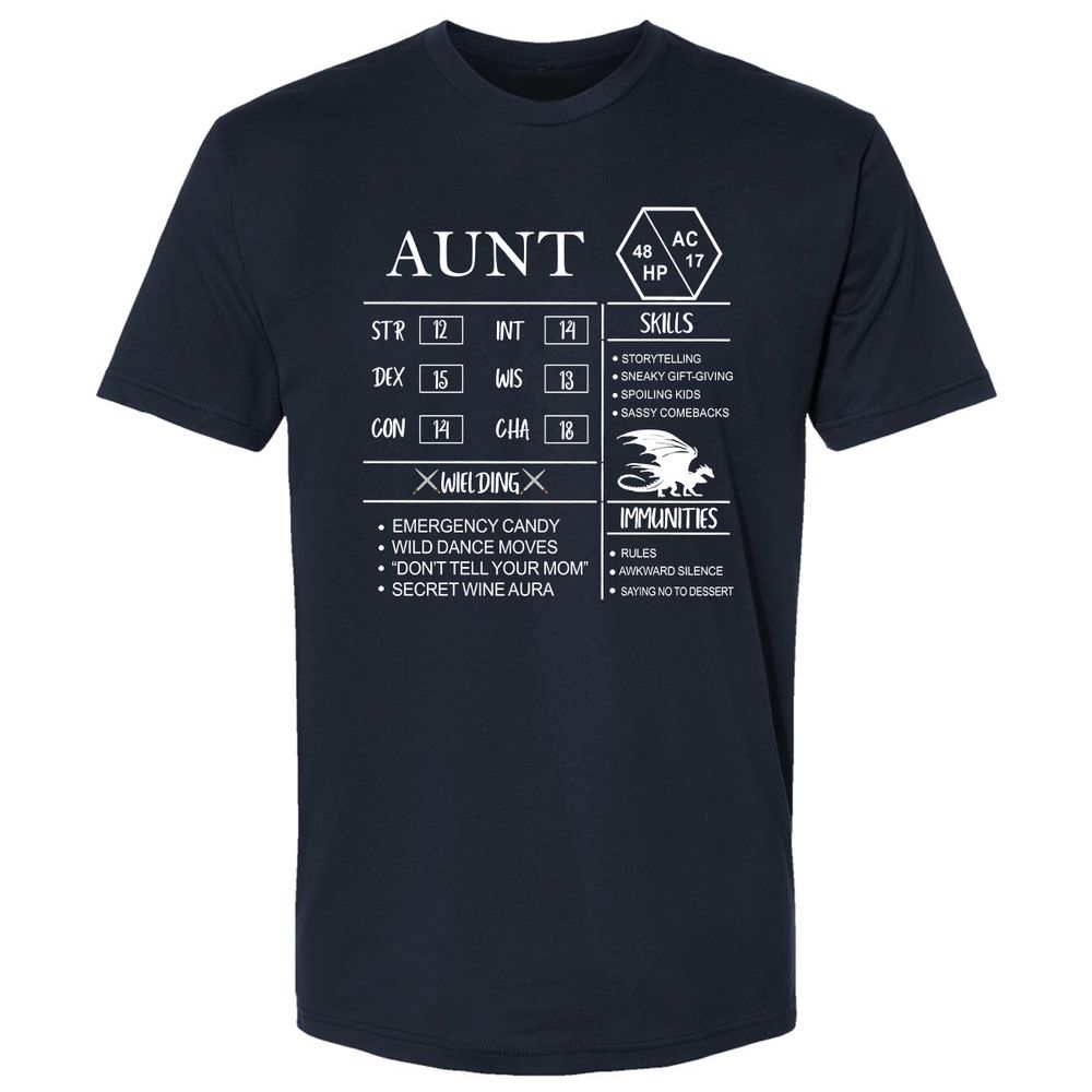 Aunt Stats Premium Unisex T-Shirt - Midnight Navy - 2