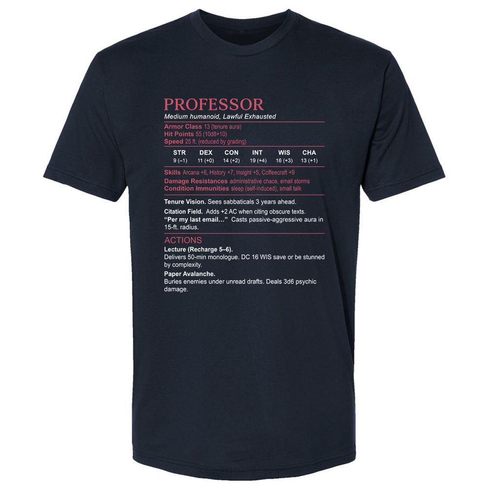 Professor Stats Premium Unisex T-Shirt - Midnight Navy - 2