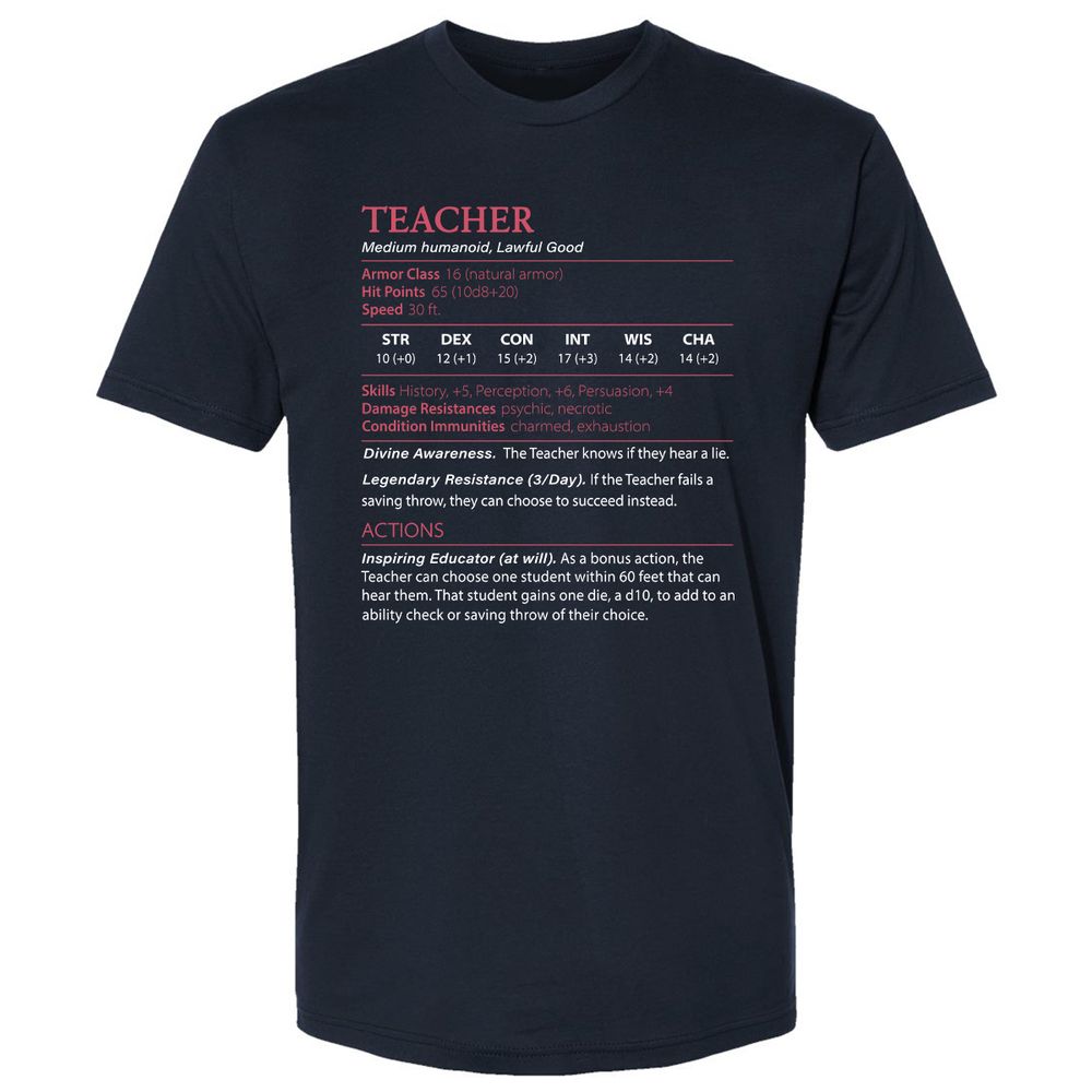 Teacher Premium Unisex T-Shirt - Midnight Navy - 2