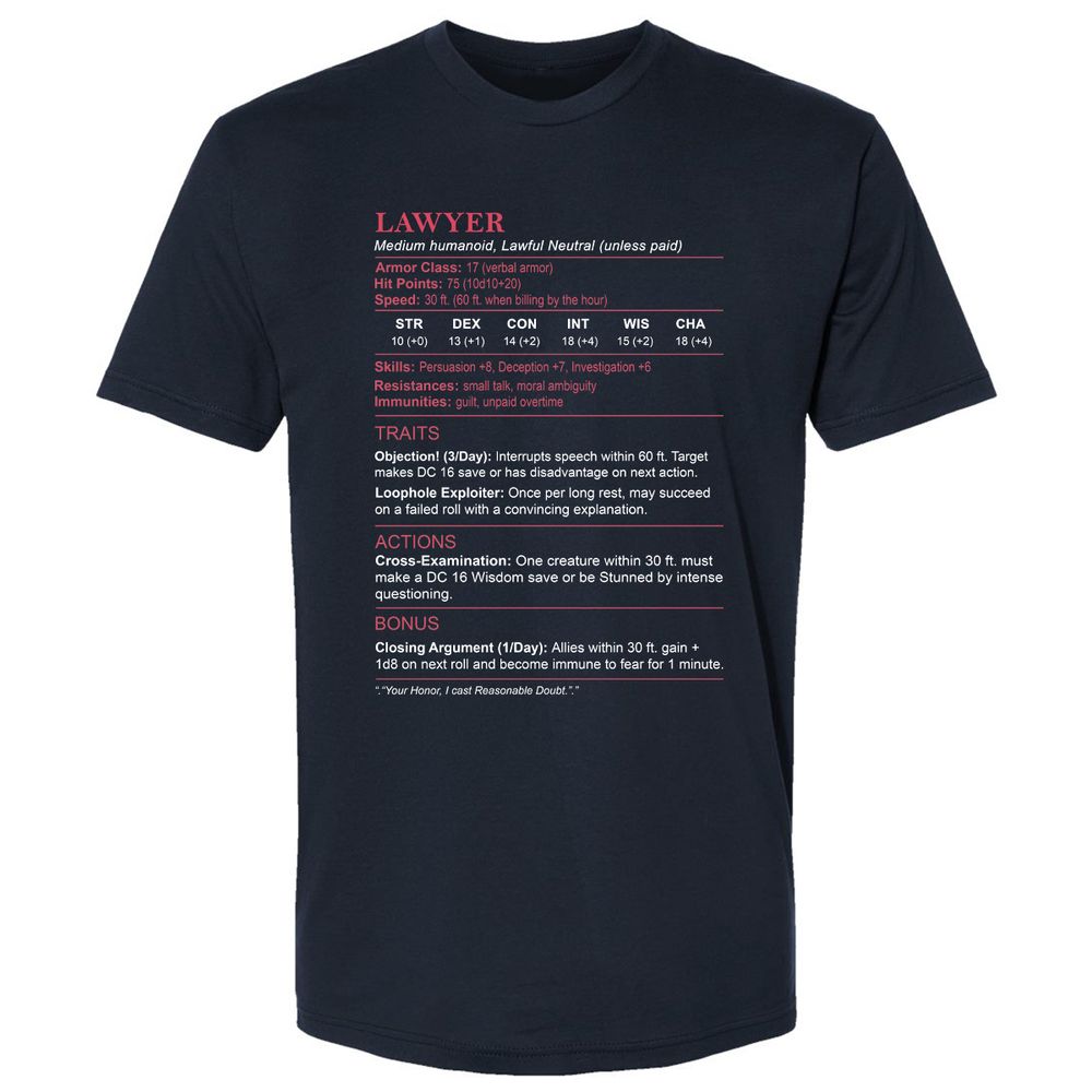 Lawyer Stats Premium Unisex T-Shirt - Midnight Navy - 2