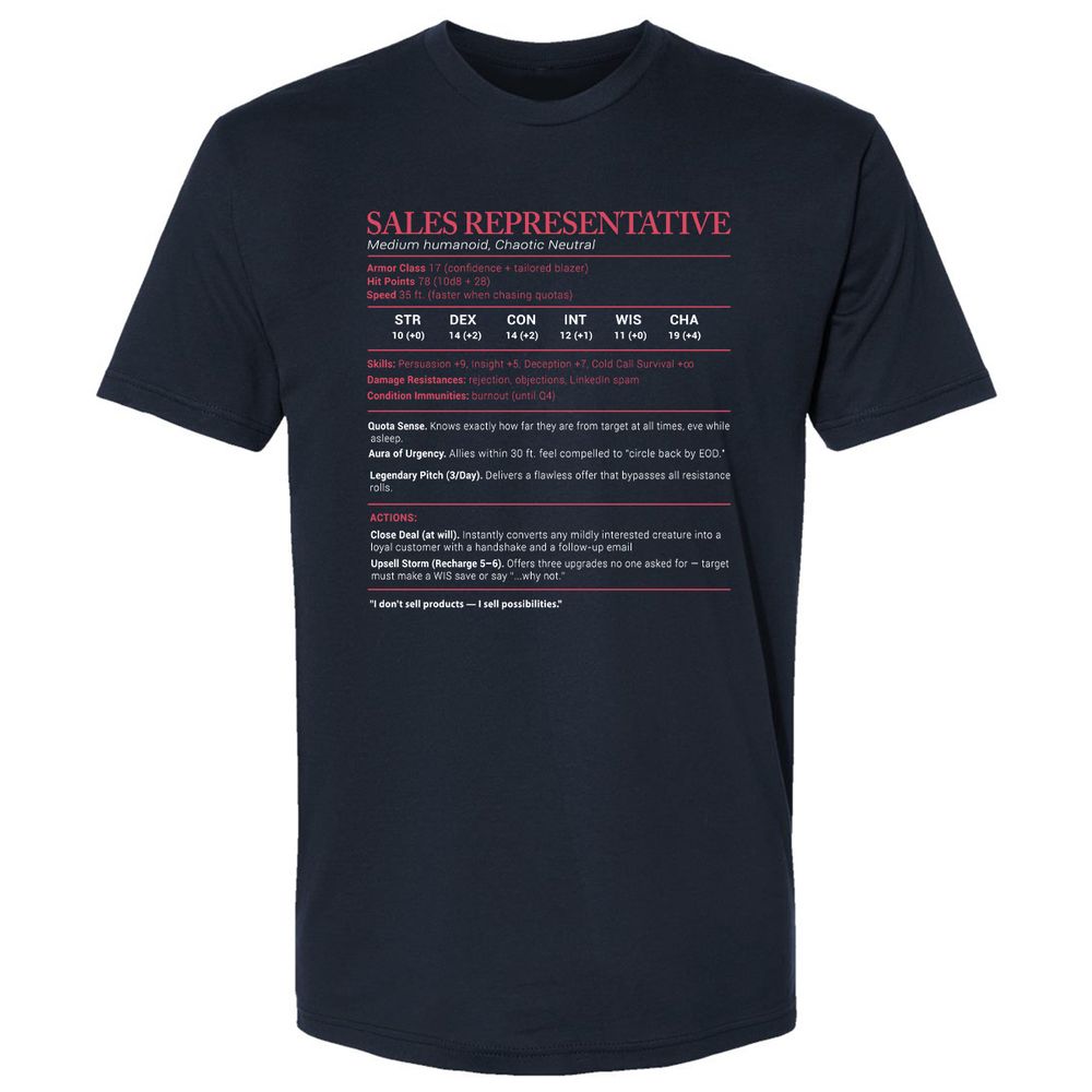 Sales Presentative Stats Premium Unisex T-Shirt - Midnight Navy - 2