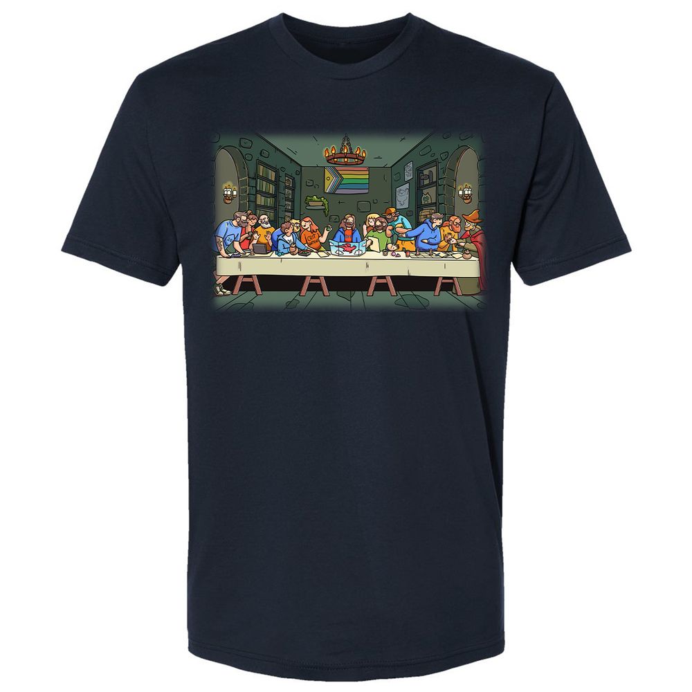 DnD Characters Pride Themed The Last Supper Shirt Premium Unisex T-Shirt - Midnight Navy - 2
