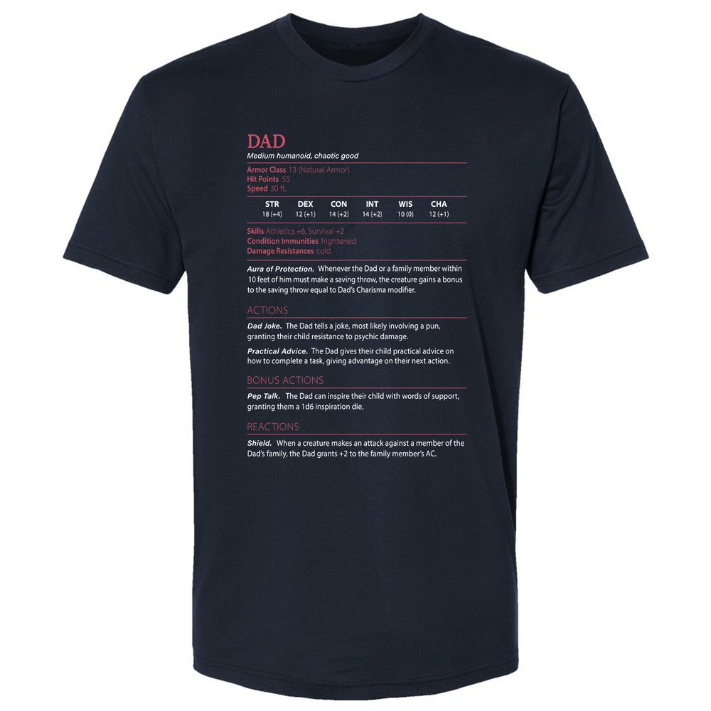 Dad Stats Premium Unisex T-Shirt - Midnight Navy - 2