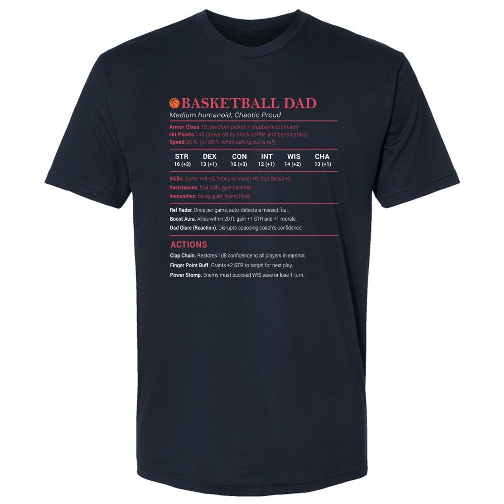 Basketball Dad Premium Unisex T-Shirt - Midnight Navy - 2