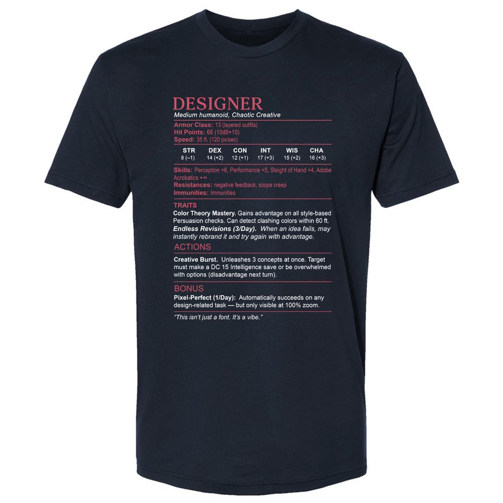 Designer Stats Premium Unisex T-Shirt - Midnight Navy - 2