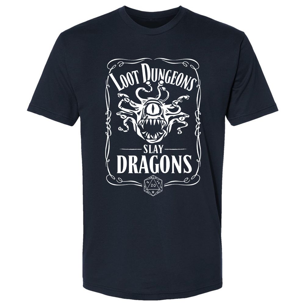 Loot Dungeon Slay Dragons Premium Unisex T-Shirt - Midnight Navy - 2
