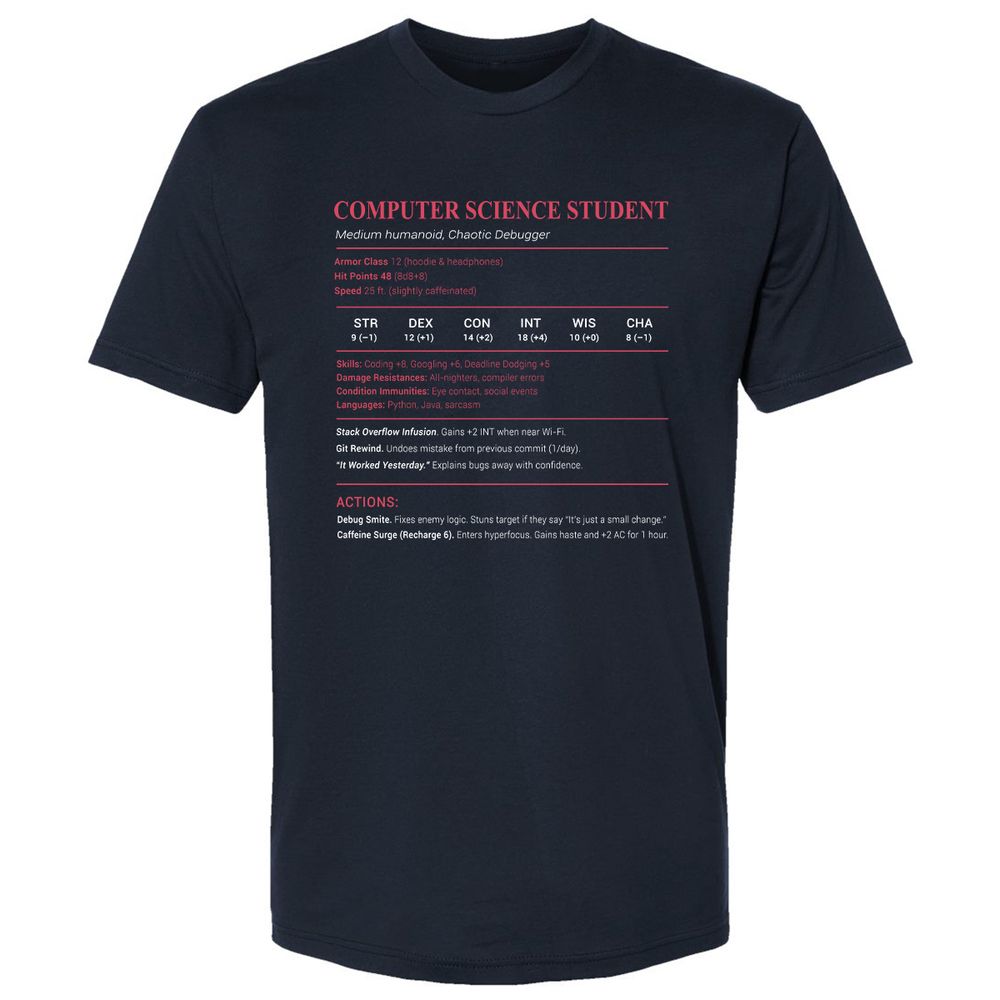 Computer Science Student Premium Unisex T-Shirt - Midnight Navy - 2