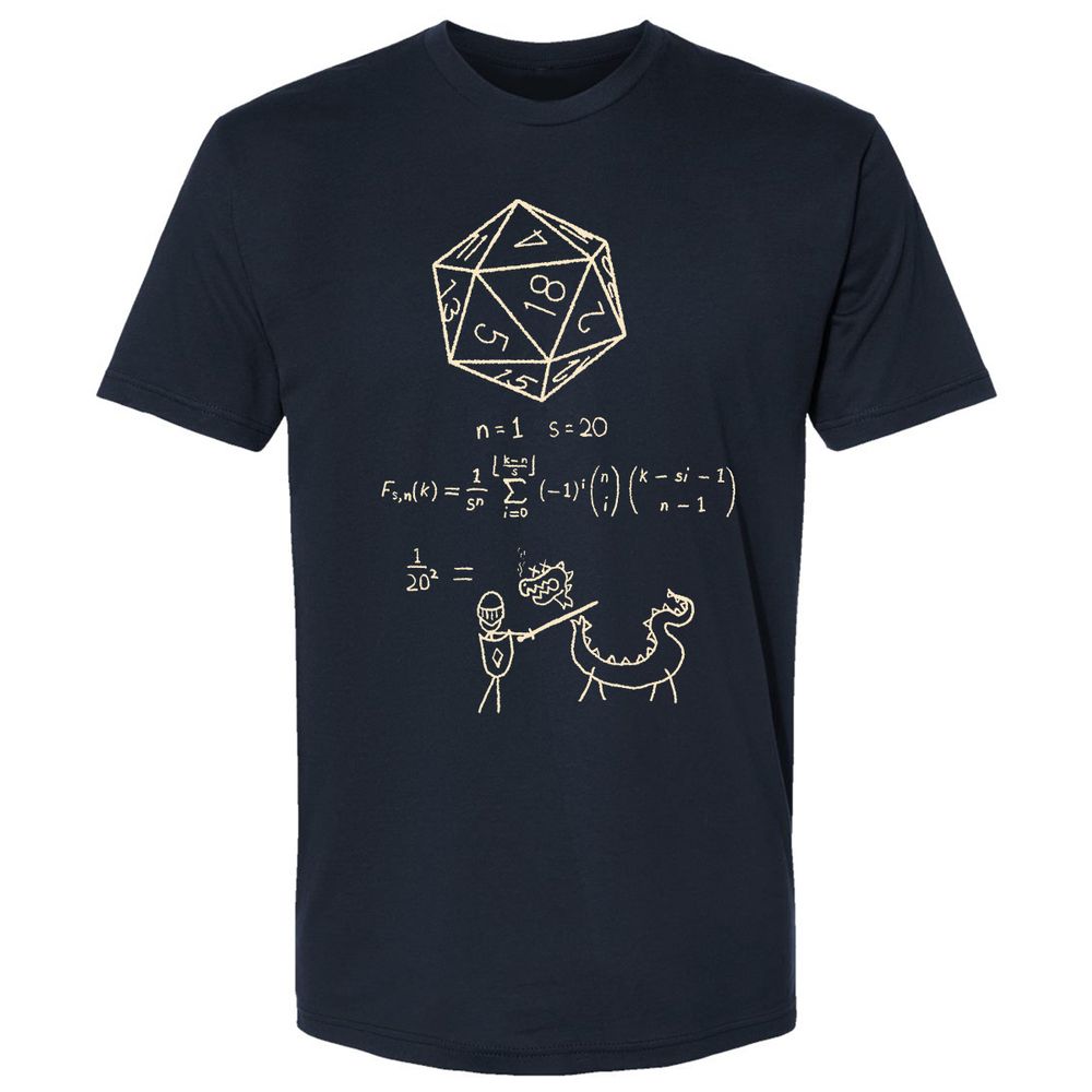 Science Of20 Sided Dice Premium Unisex T-Shirt - Midnight Navy - 2