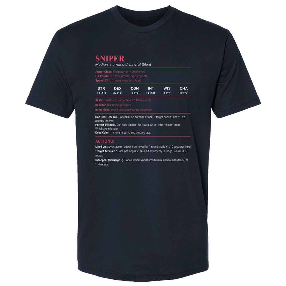 Sniper Stats Premium Unisex T-Shirt - Midnight Navy - 2
